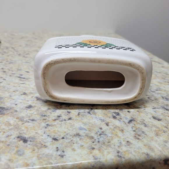 SOLD                                     Country Sunflower Ceramic Napkin Holder - Picture 2 of 5